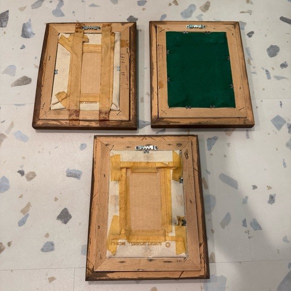 Vintage Sunset Designs framed Set of 3 Crewel Embroidery Plants Flowers 70s - Picture 4 of 8